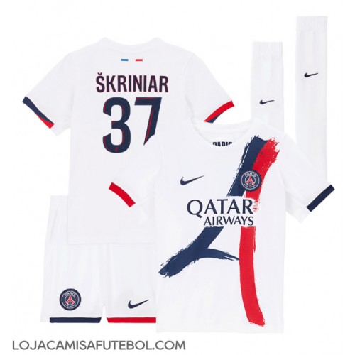 Camisa de Futebol Paris Saint-Germain Milan Skriniar #37 Equipamento Secundário Infantil 2024-25 Manga Curta (+ Calças curtas)